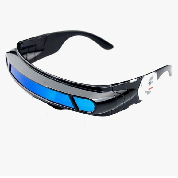 Futuristic Cyclops Monoblock Shield Mirrored Polarized Sunglasses UV400 - Picture 1 of 12